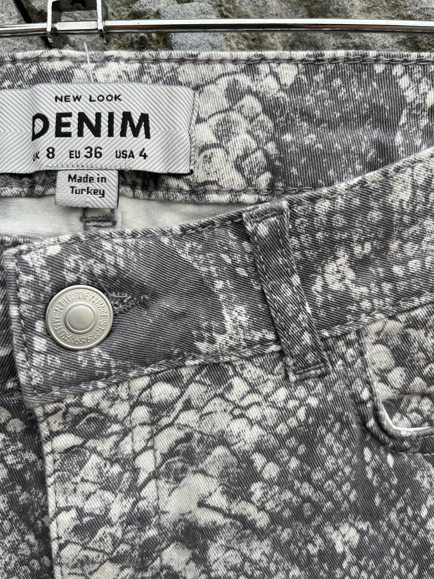 Snake skin denim shorts uk 8