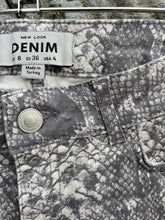 Load image into Gallery viewer, Snake skin denim shorts uk 8
