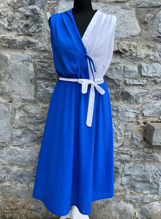 80s Blue&white dress uk 10-12