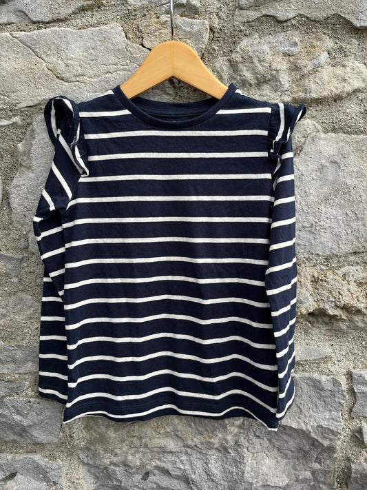 Navy stripy top   5-6y (110-116cm)