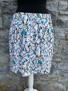 90s white abstract skirt uk 10-14