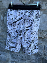 Load image into Gallery viewer, Black&amp;white marble shorts   11-12y (146-152cm)
