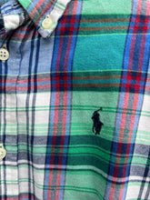 Load image into Gallery viewer, RL Green&amp;blue check shirt  6y (116cm)
