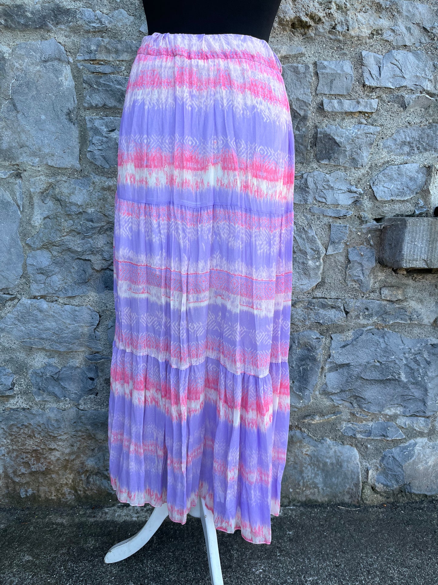 90s purple stripy maxi skirt uk 6-10