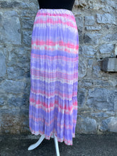 Load image into Gallery viewer, 90s purple stripy maxi skirt uk 6-10
