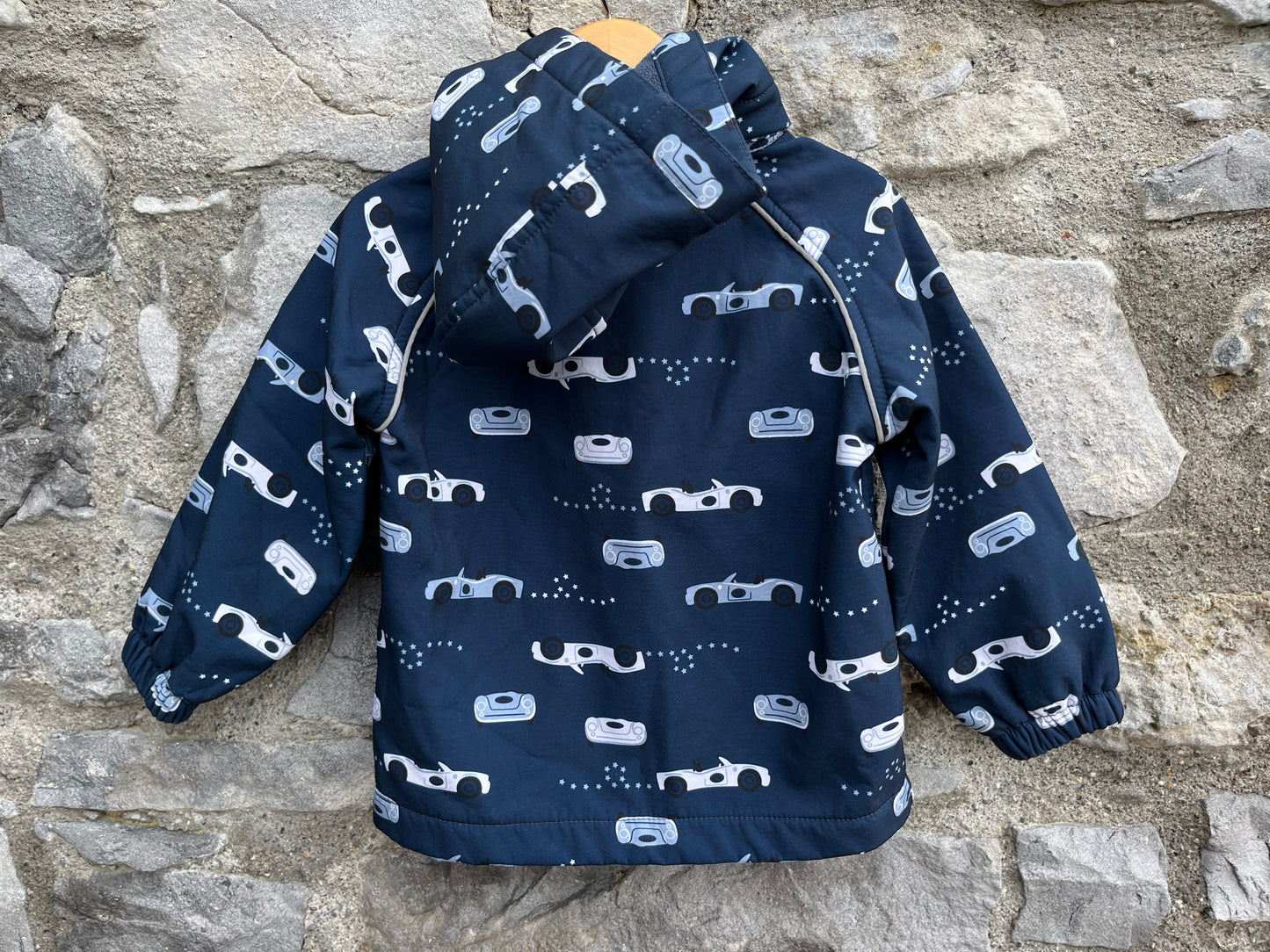 Navy cars softshell jacket  9-12m (74-80cm)