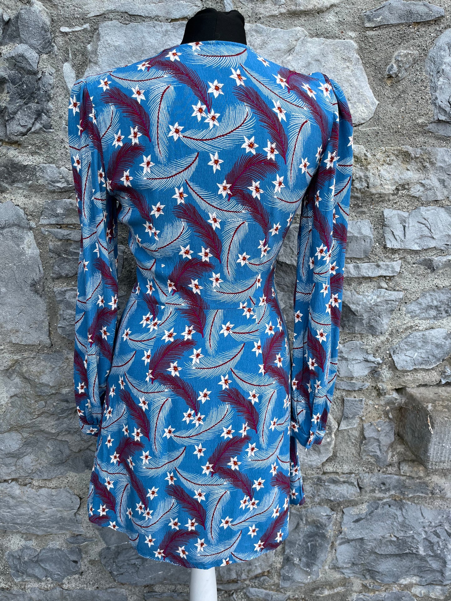 Blue tropical flowers dress uk 6