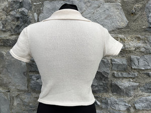Cream knitted short top uk 6-8