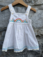 Load image into Gallery viewer, White rainbow sun dress   3-6m (62-68cm)
