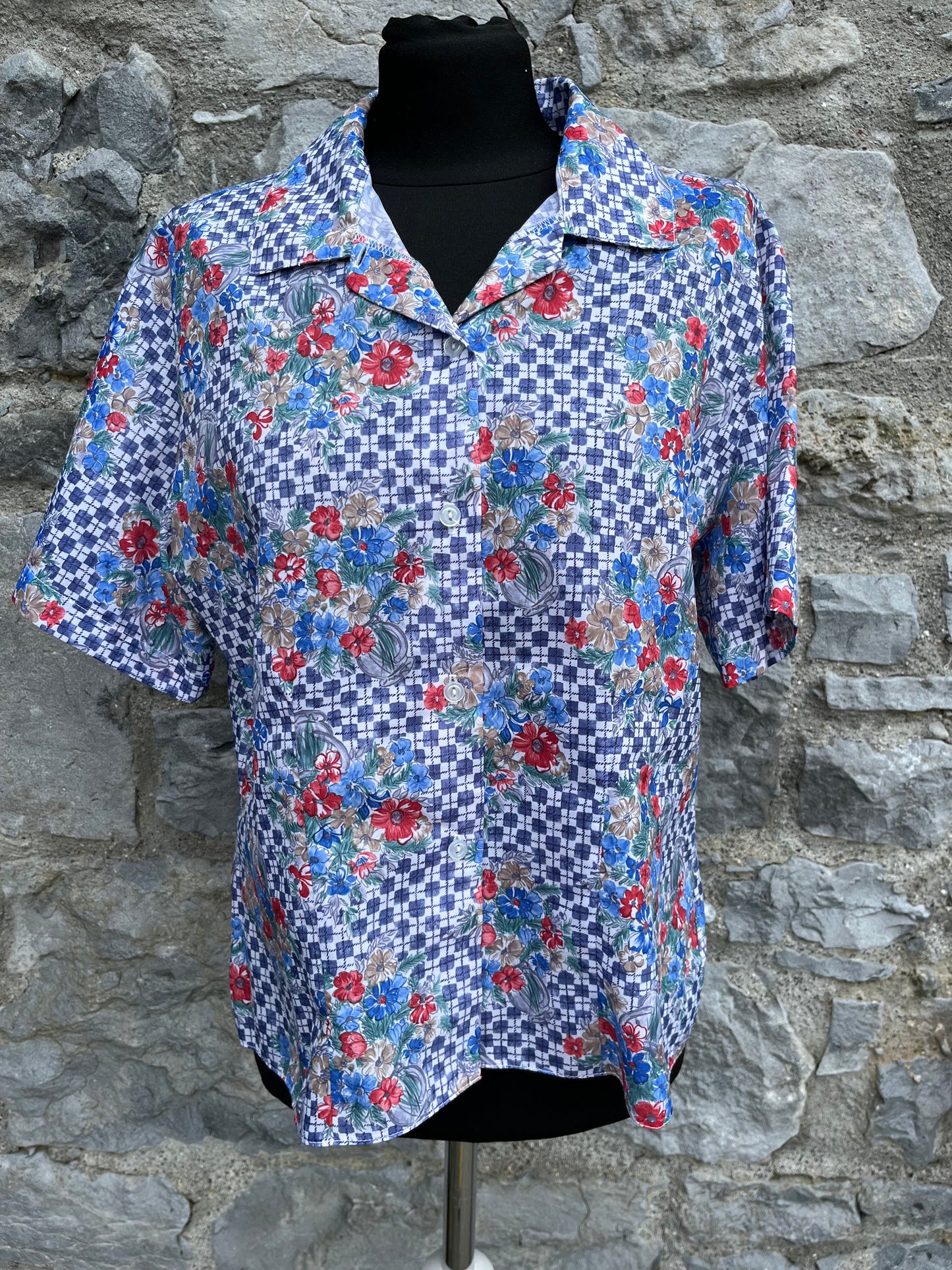 90s floral blouse uk 12