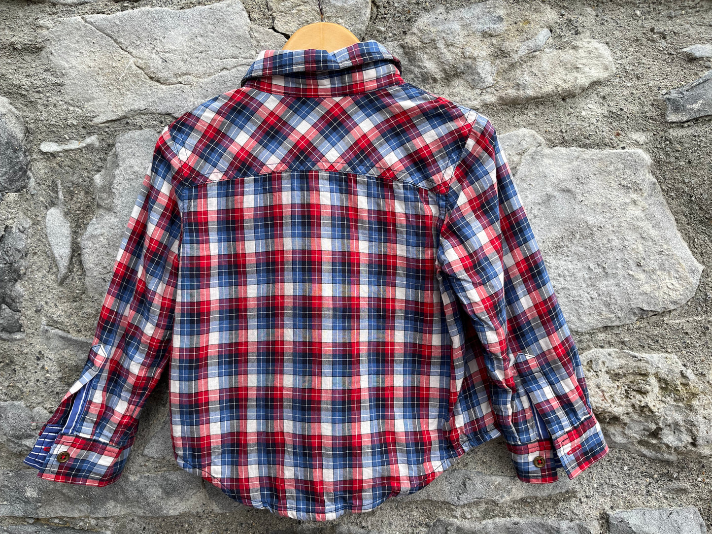 Red&navy check shirt  12-18m (80-86cm)