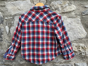 Red&navy check shirt  12-18m (80-86cm)