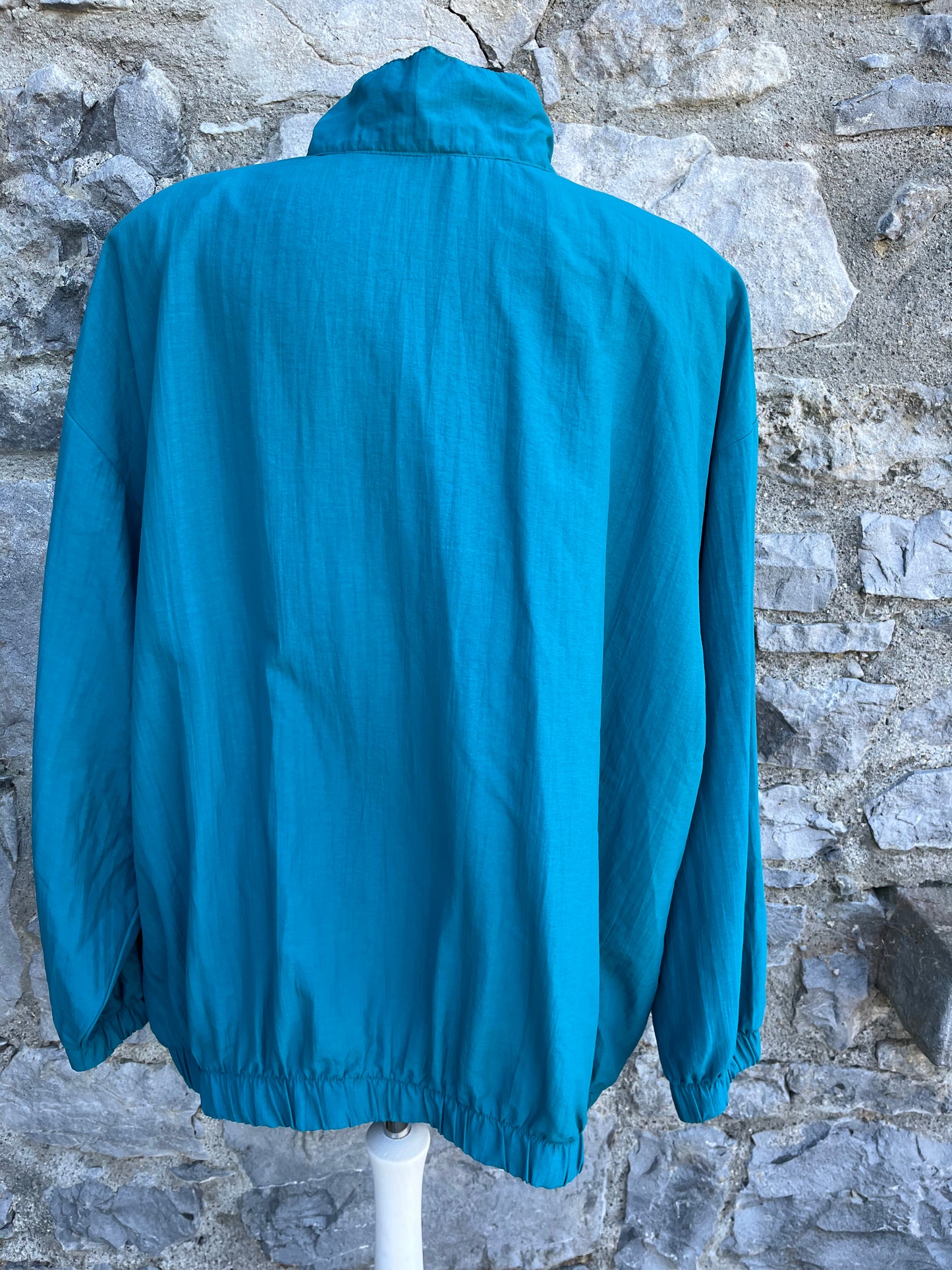 80s teal windbreaker Large