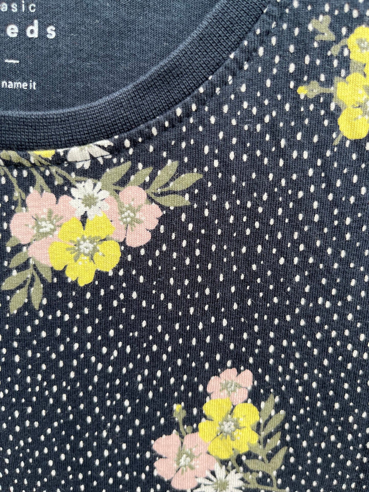 Navy floral dress   9y (134cm)