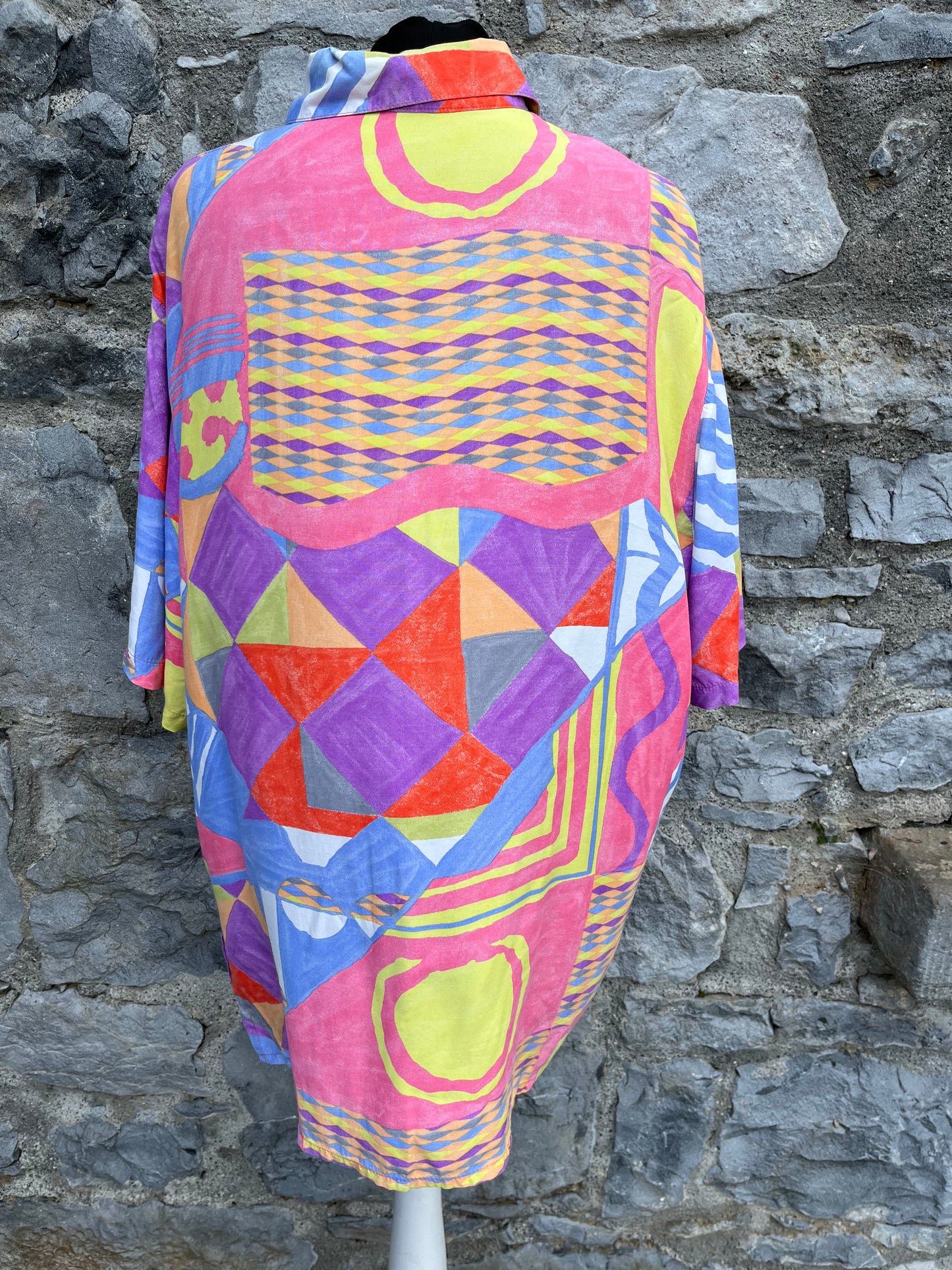 80s colourful abstract shirt Large