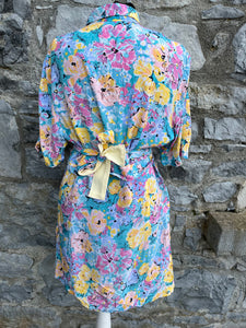 80s floral dress&shirt uk 8