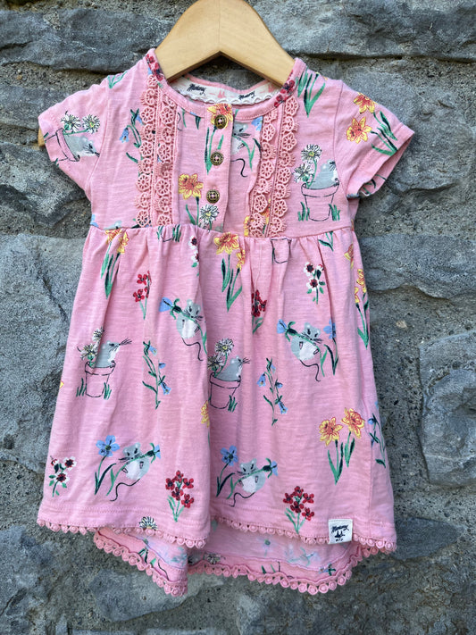 Pink mice dress   6m (68cm)