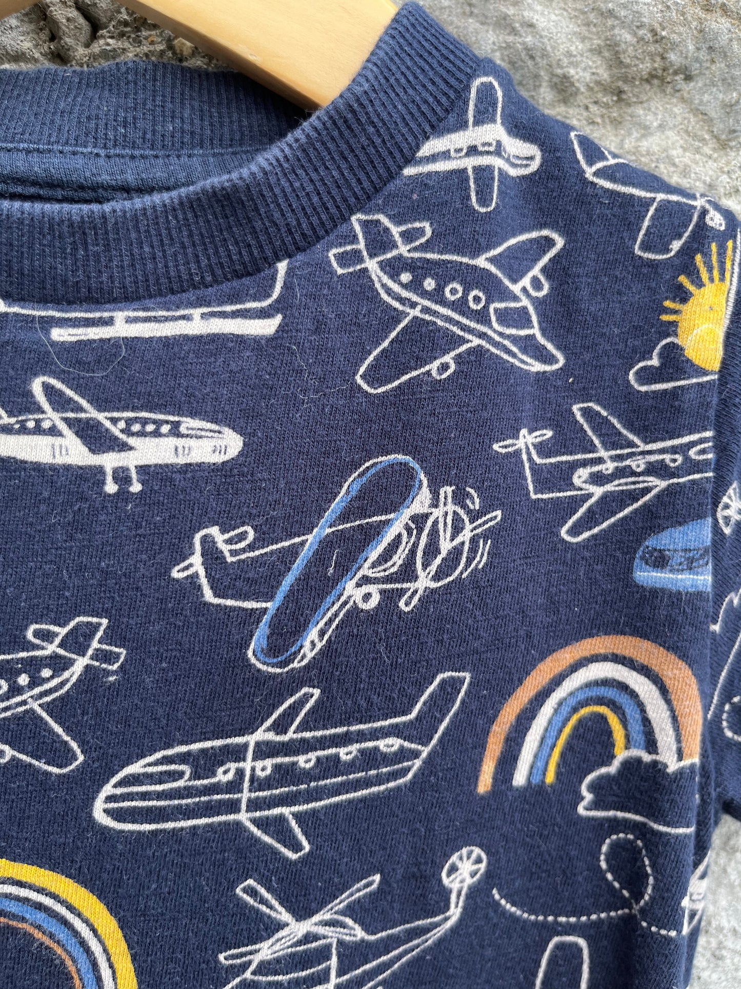 Planes&rainbows navy T-shirt   12-18m (80-86cm)