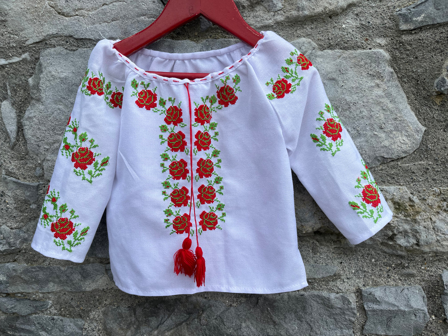 80s embroidered folk blouse 12-18m (80-86cm)