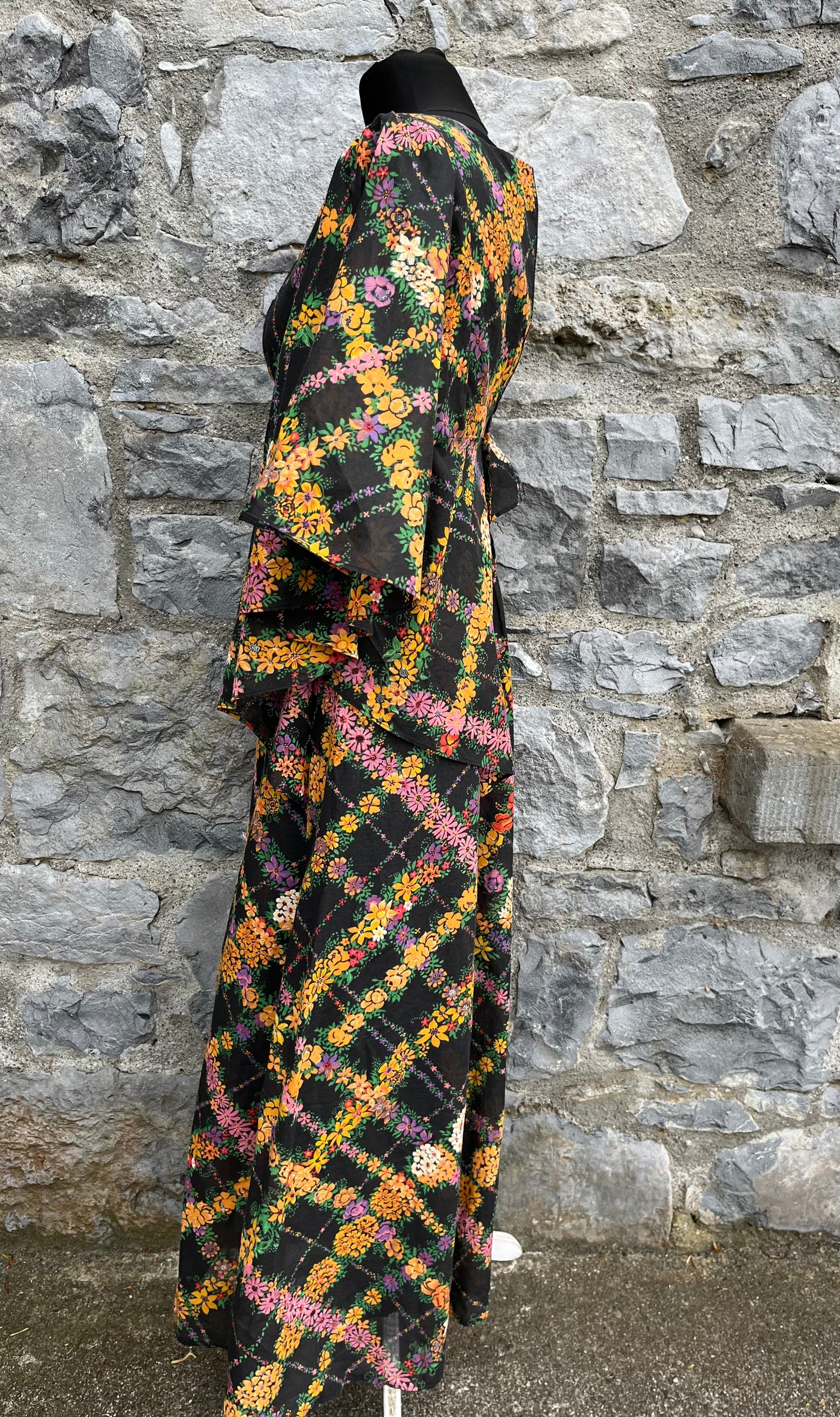 70s floral maxi dress uk 6