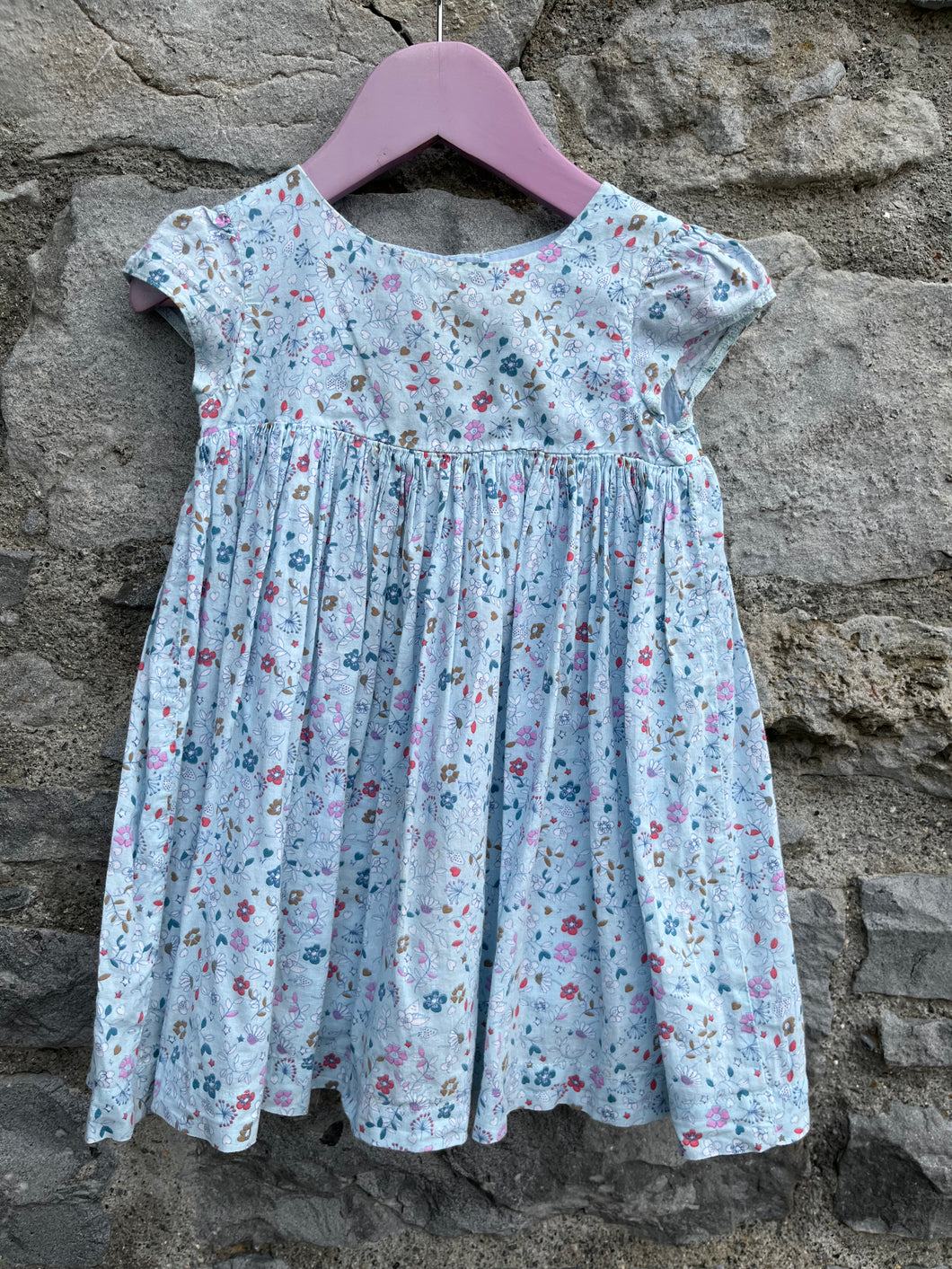 Blue floral dress  12-18m (80-86cm)