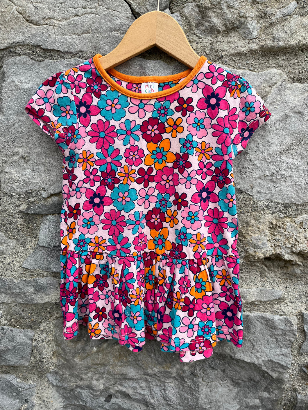Pink floral tunic 12-18m (80-86cm)