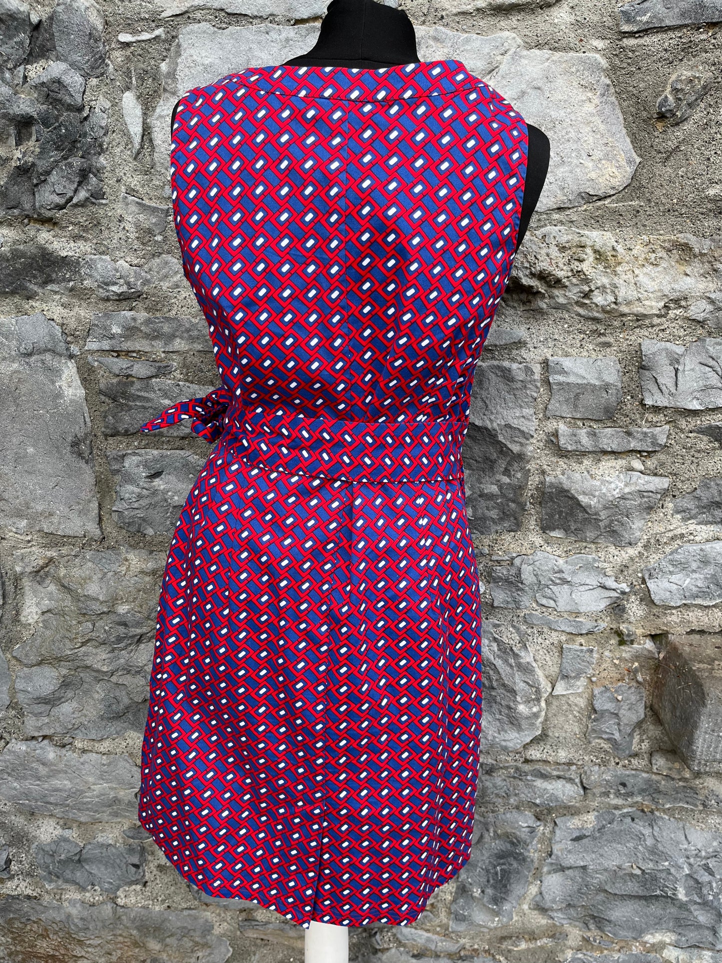 Blue&red geometric dress uk 10-12