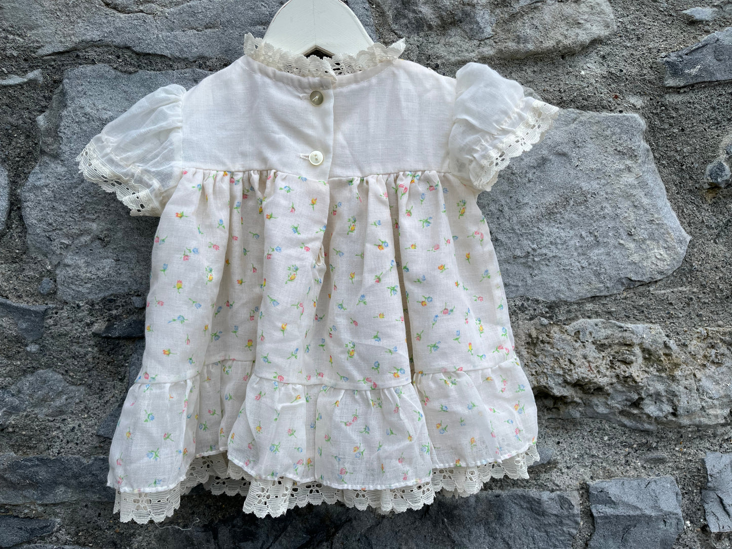 90s floral ruffles dress  9-12m (74-80cm)