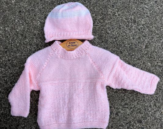 Pink jumper&hat  3-6m (62-68cm)