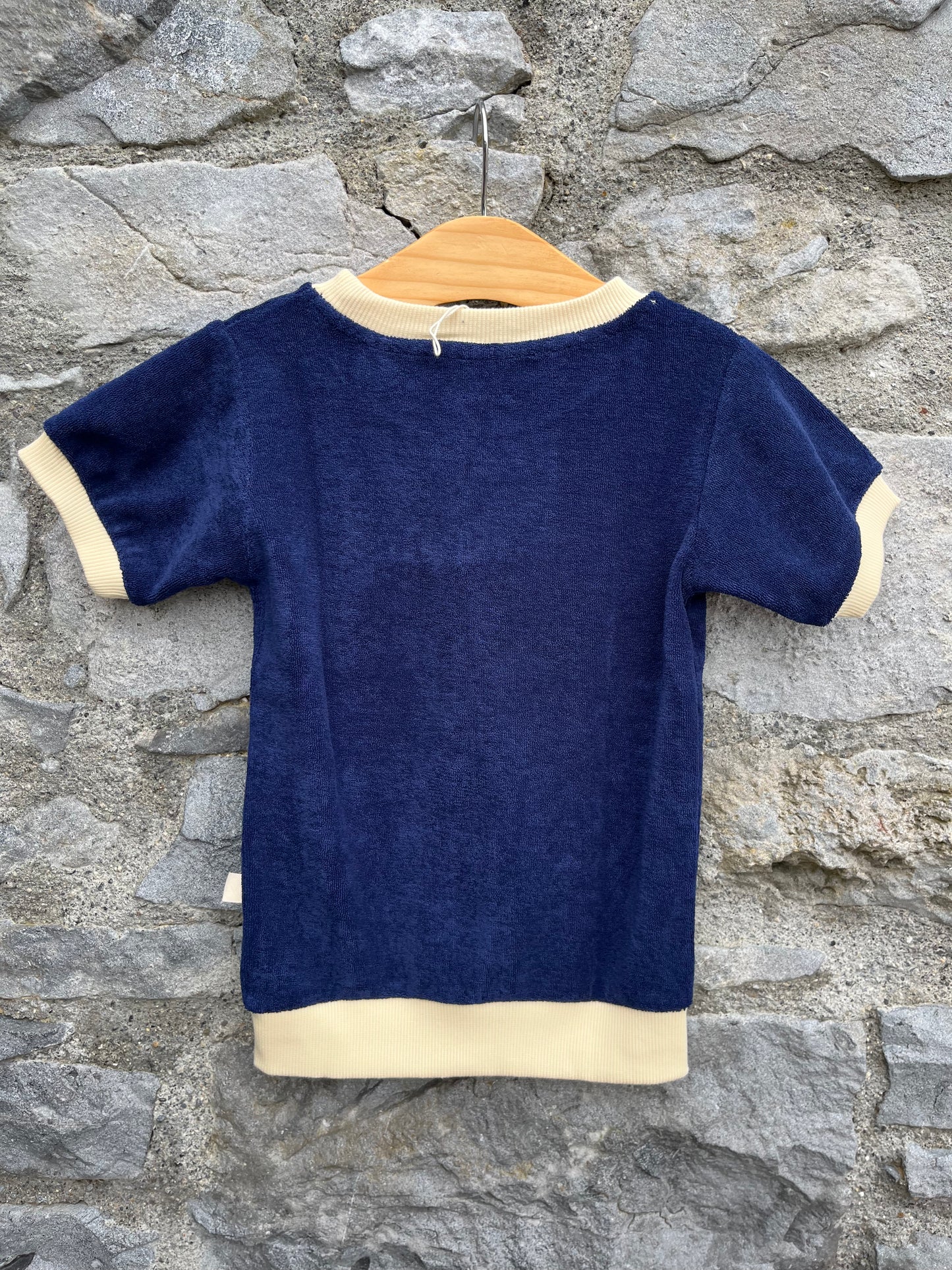 Navy terry top    4y (104cm)