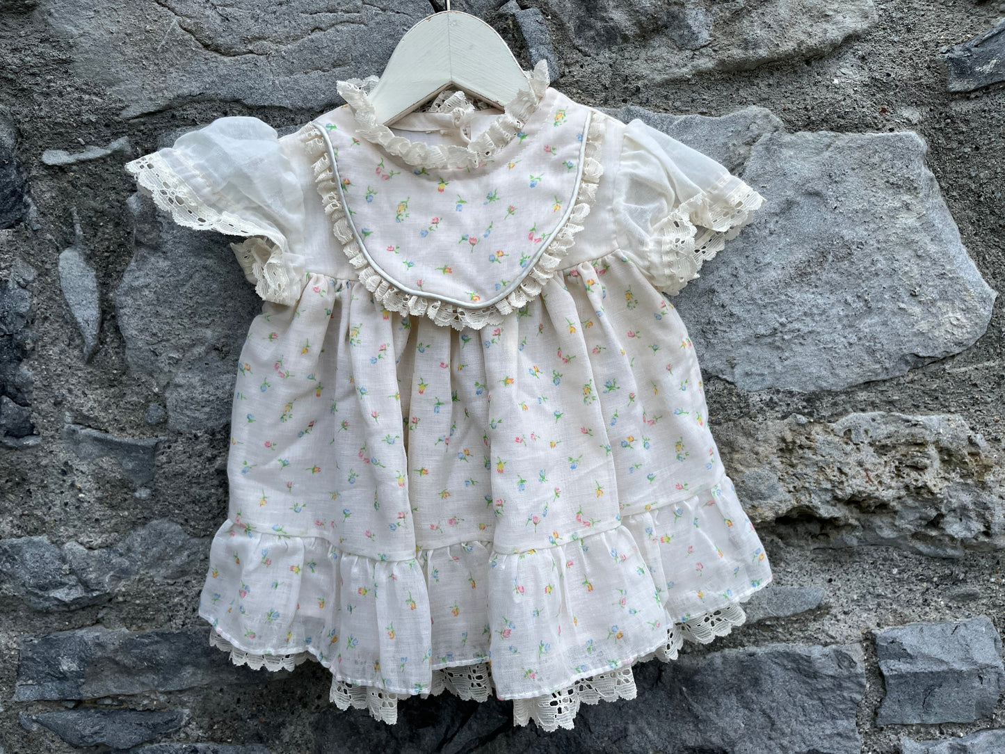 90s floral ruffles dress  9-12m (74-80cm)