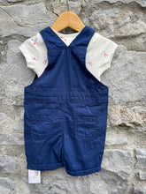 Load image into Gallery viewer, Navy dungarees&amp;fisherman vest   9-12m (74-80cm)
