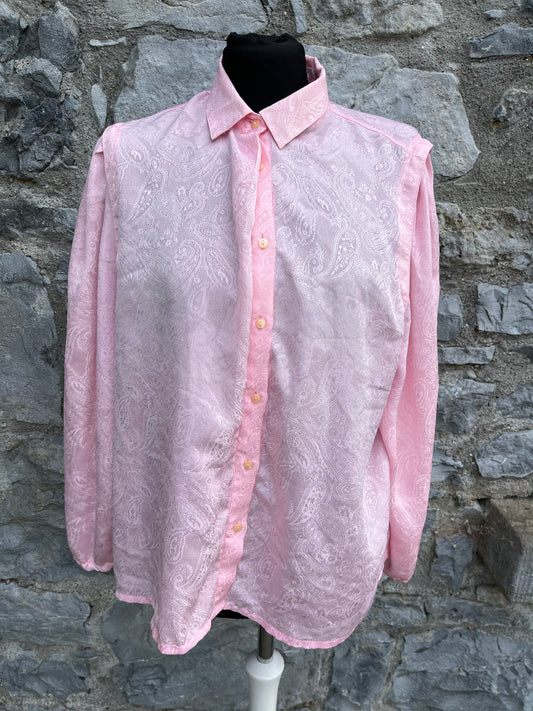 80s pink paisley blouse uk 14-16