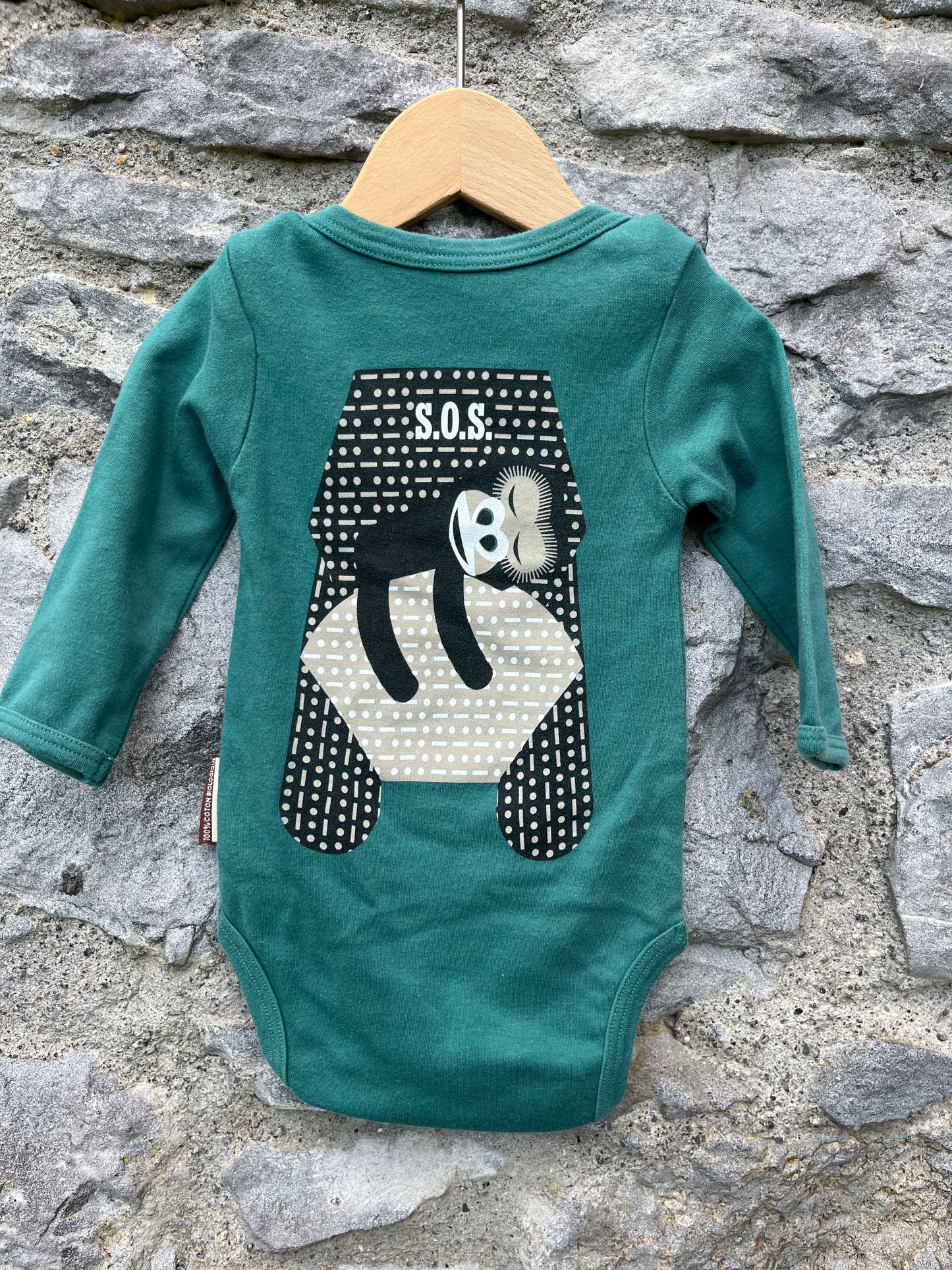 Monkey teal vest   3-6m (62-68cm)