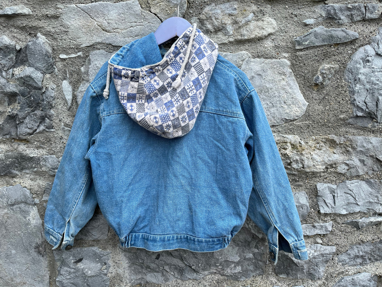 80s denim hooded jacket  6-7y (116-122cm)