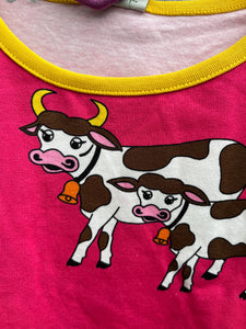 Pink cows top  9-10y (134-140cm)