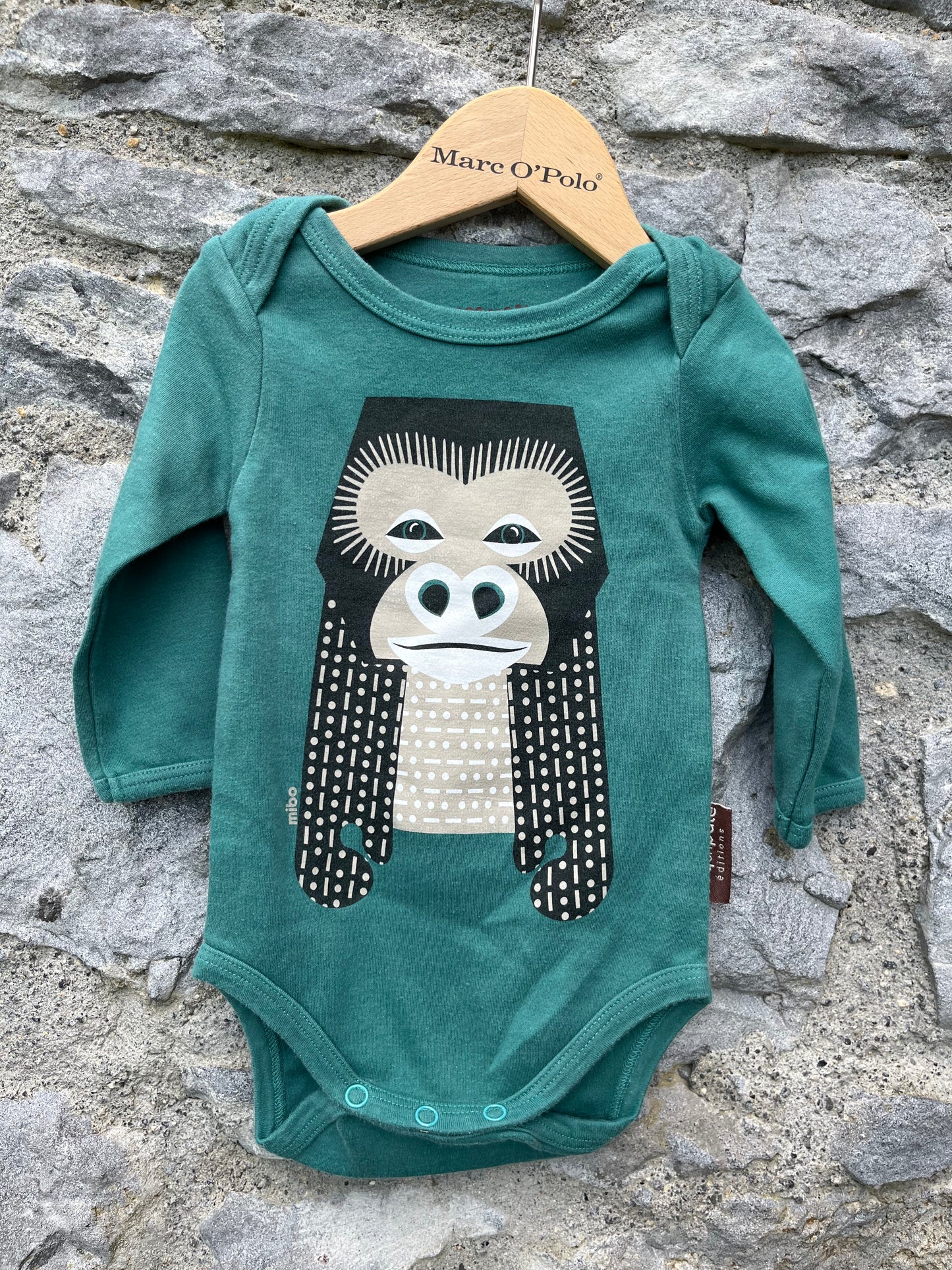 Monkey teal vest   3-6m (62-68cm)