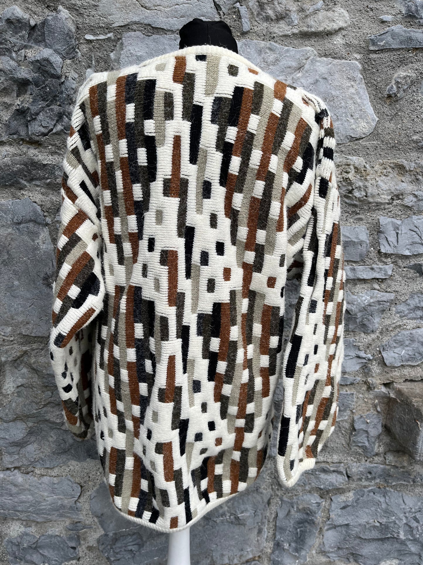 80s brown geometric jumper uk 14-16