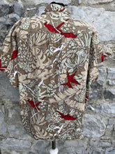 Load image into Gallery viewer, 80s khaki jungle leaves shirt uk 12-16
