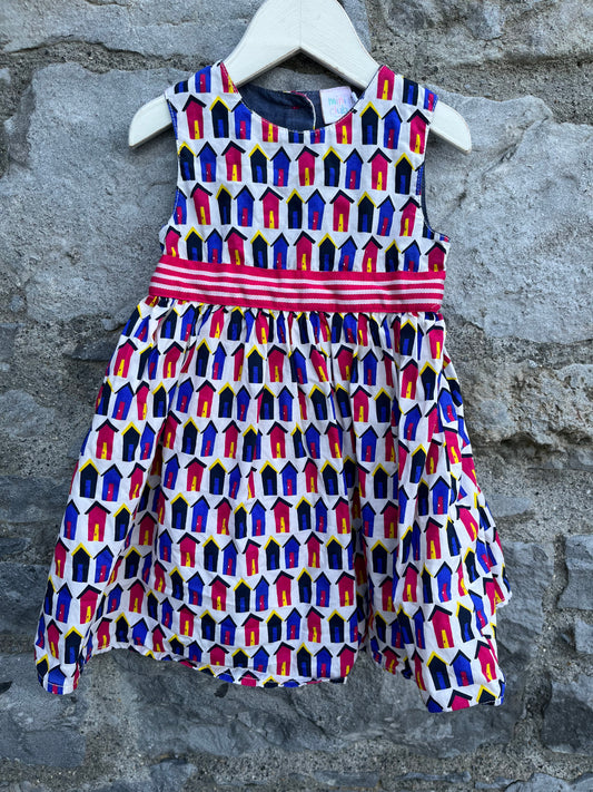 Beach huts dress  9-12m (74-80cm)