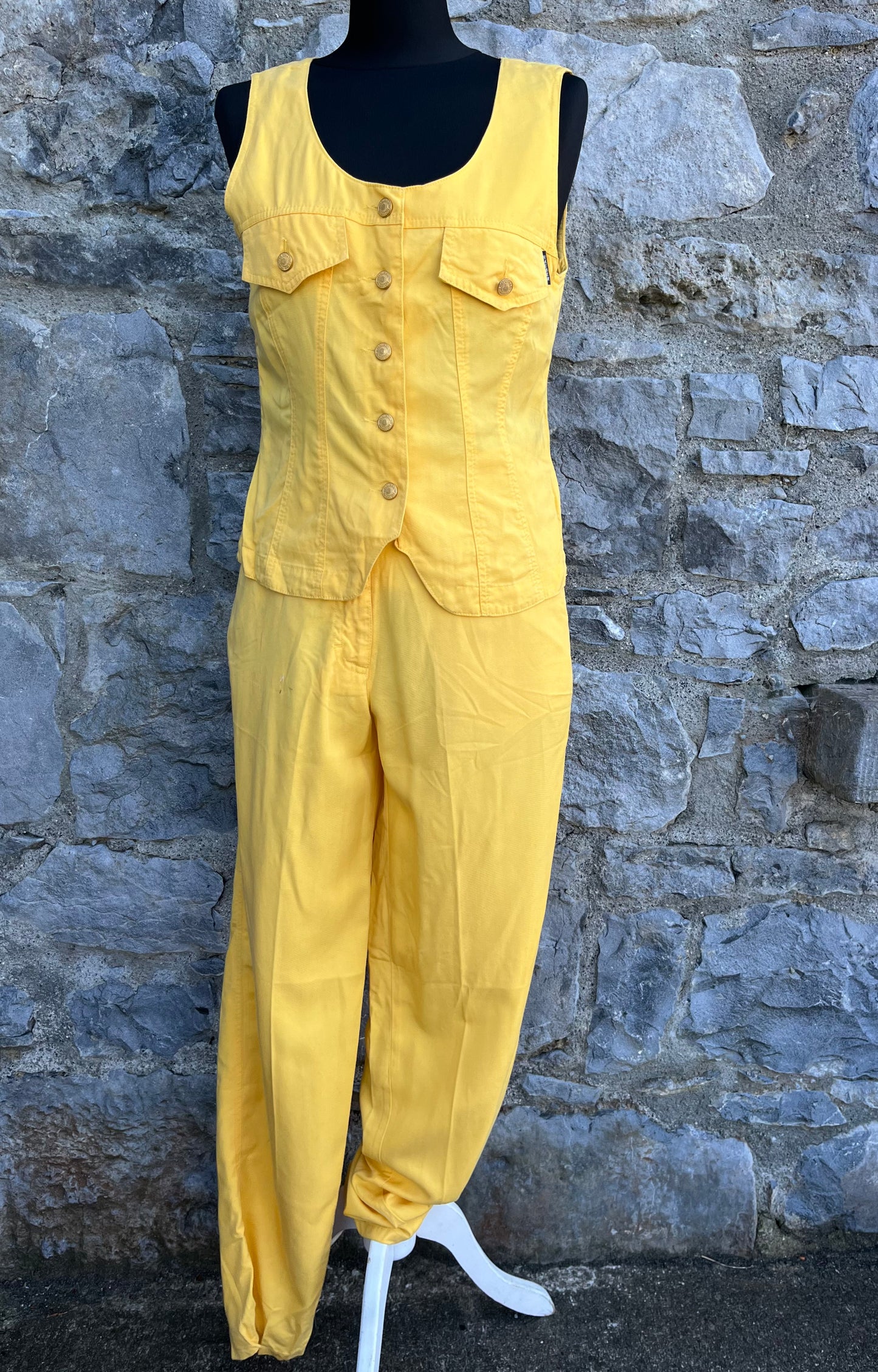 90s yellow pants&top uk 8-10