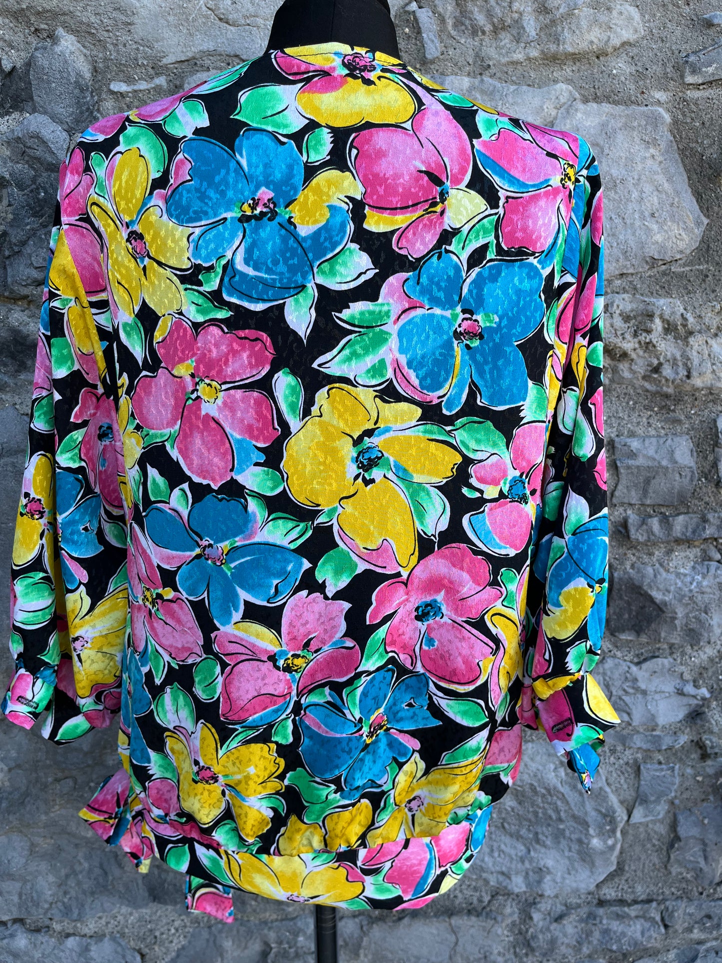 80s vivid flowers top uk 10-12