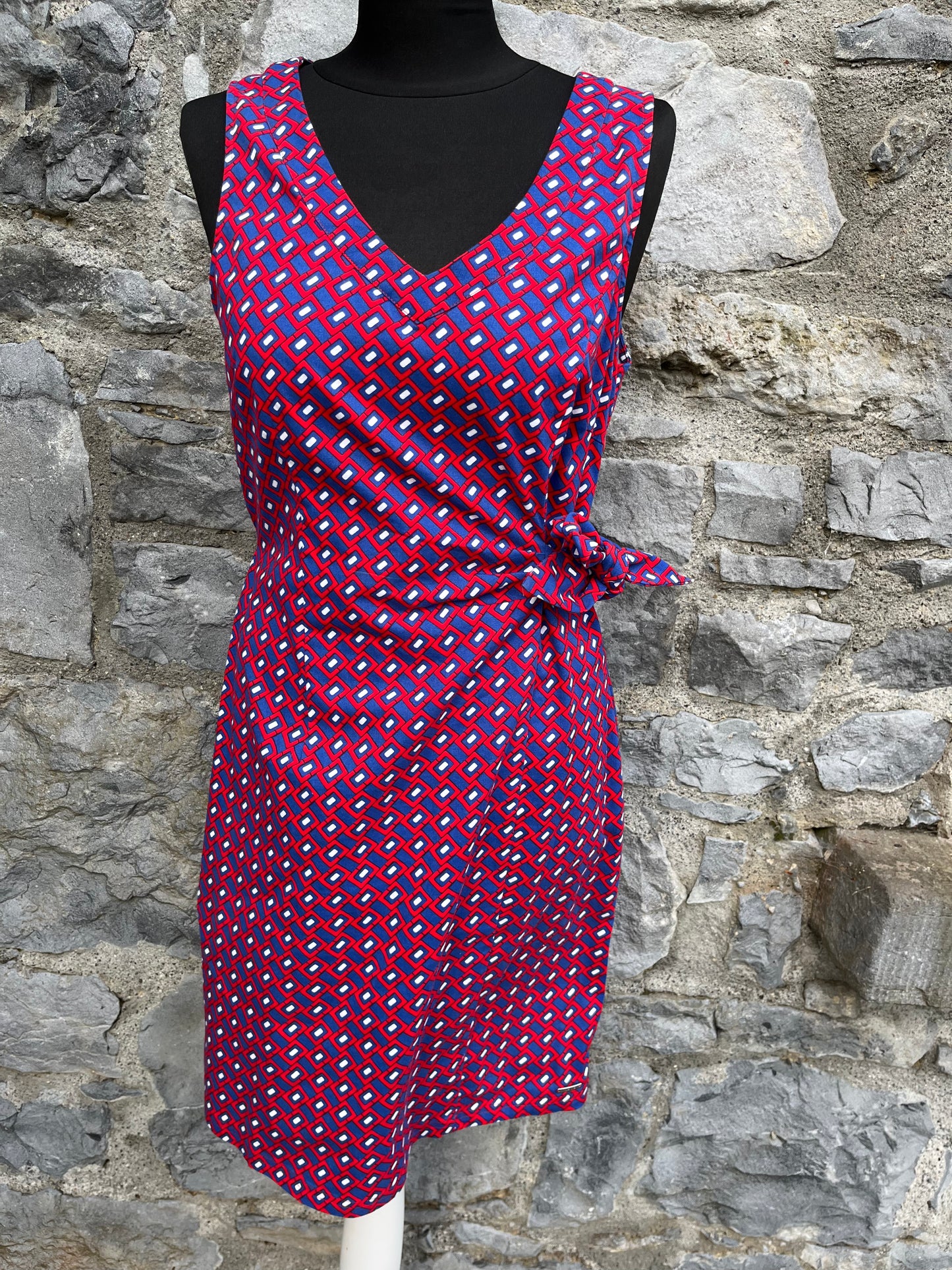 Blue&red geometric dress uk 10-12