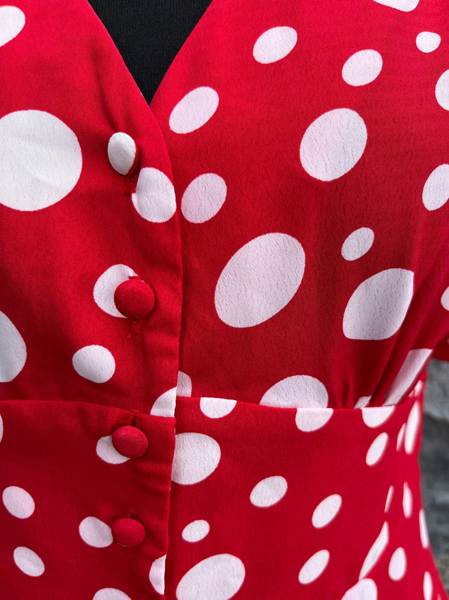 Spotty red dress uk 8