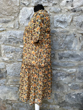 Load image into Gallery viewer, Tropical garden beige dress uk 8-10
