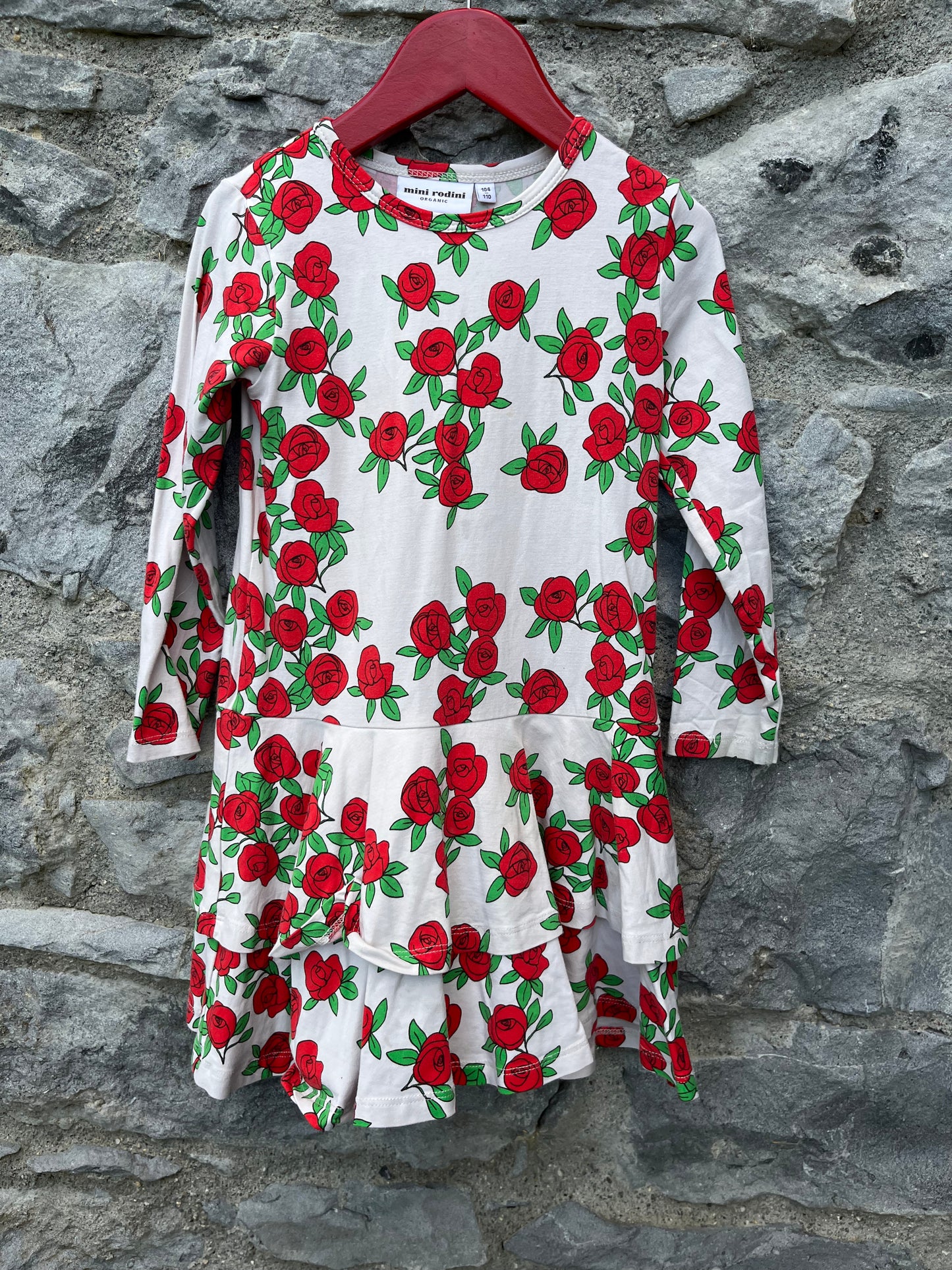 Roses tiered dress  4-5y (104-110cm)