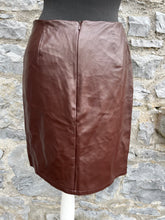 Load image into Gallery viewer, Y2K Brown PVC skirt uk 10-12
