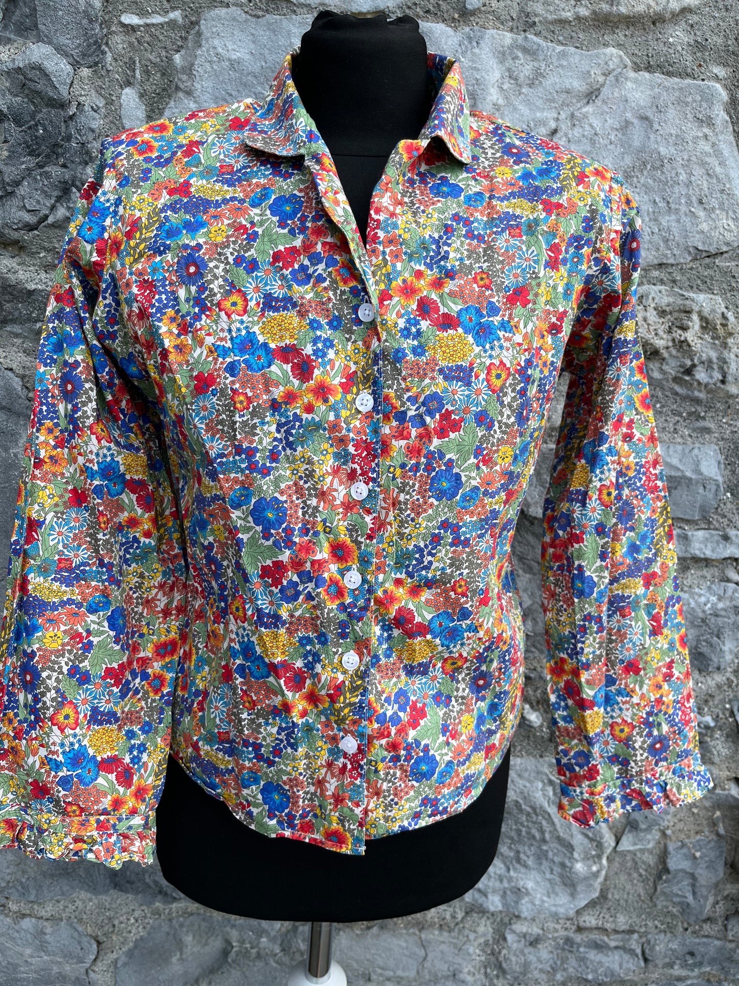 80s colourful meadow shirt uk 8-10