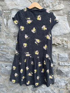 Navy floral dress   9y (134cm)