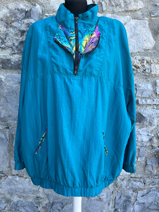 80s teal windbreaker Large